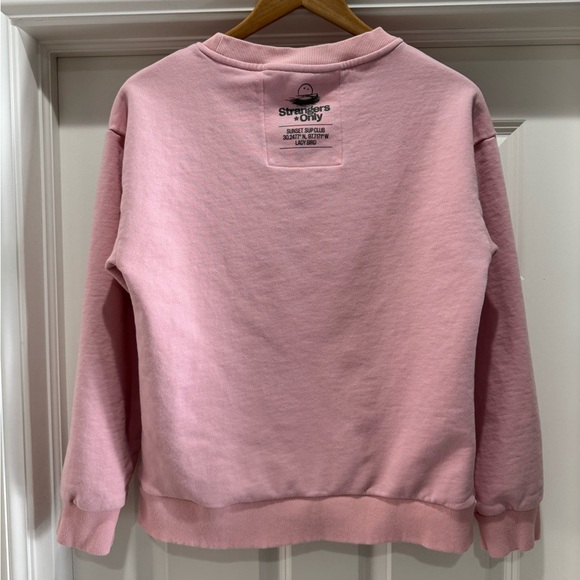 Strangers*Only SUP CLUB CREWNECK Pink 100% French Terry Cotton Sz L - Picture 5 of 13